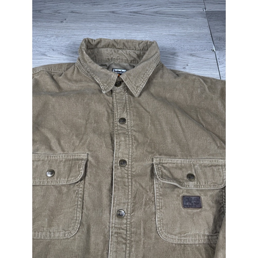 Timberland Shacket Mens XL Brown Corduroy Jacket Outdoors Comfort  Fleece PRO